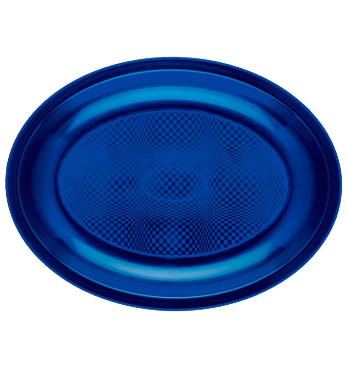 Plastic schotel microgolfbaar Ovaal vormig blauw "Rond vormig" 25,5x19 cm (600 stuks)