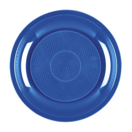 Assiette Plastique à Dessert Bleu Mediterranée Round PP Ø185mm (600 Utés)