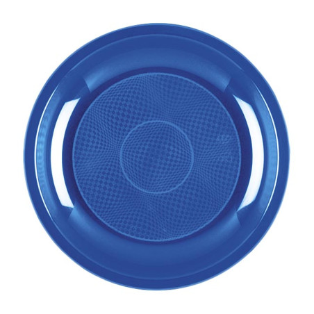 Assiette Plastique Réutilisable à Dessert Bleu Mediterranée PP Ø185mm (600 Utés)