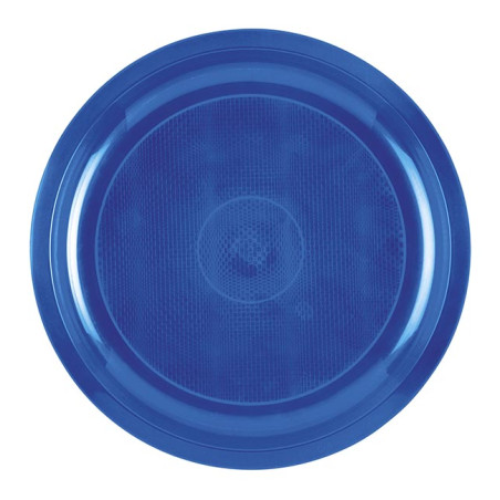 Assiette Dure Réutilisable Bleu Mediterranée PP Ø29cm (300 Utés)