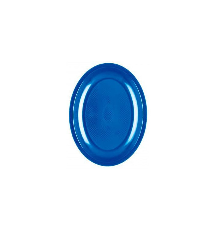 Plastic schotel Ovaal vormig mediterranean blauw "Rond vormig" PP 25,5 cm (50 stuks) 