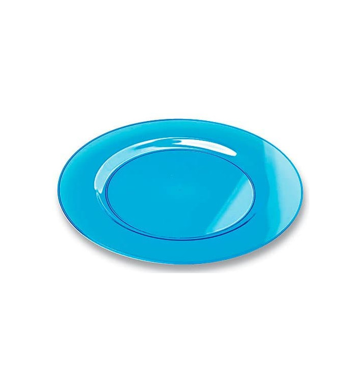 Assiette Plastique Extra Dur Turquoise 23cm (6 Unités)