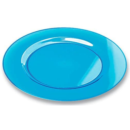 Assiette Plastique Extra Dur Turquoise 23cm (6 Unités)