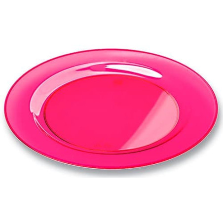 Assiette Plastique Extra Dur Framboise 19cm (10 Unités)