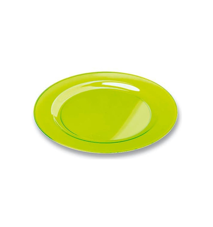 Assiette Plastique Extra Dur Verte 19cm (120 Unités)