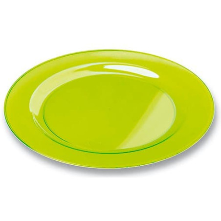 Assiette Plastique Extra Dur Verte 23cm (90 Unités)