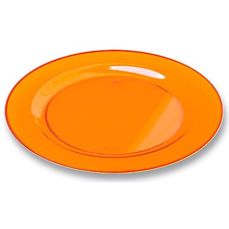 Assiette Plastique Extra Dur Orange 23cm (6 Unités)