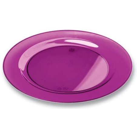 Assiette Plastique Extra Dur Aubergine 19cm (120 Unités)