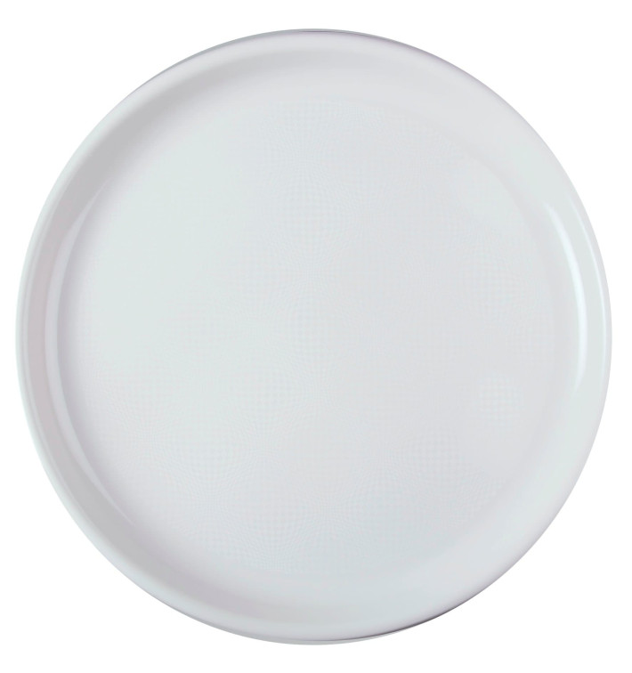 Assiette Plastique Réutilisable Pizza Blanc PP Ø350mm (144 Utés)