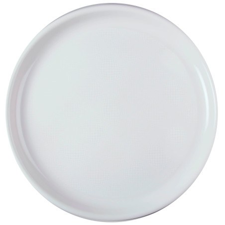 Assiette Plastique Réutilisable Pizza Blanc PP Ø350mm (144 Utés)