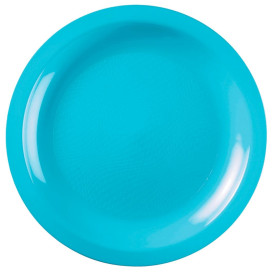 Plastic bord Plat turkoois Rond vormig PP Ø18,5 cm (600 stuks)