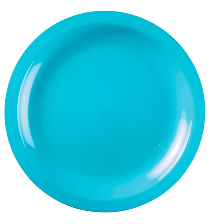 Assiette Plastique Réutilisable Plate Turquoise PP Ø220mm (50 Utés)