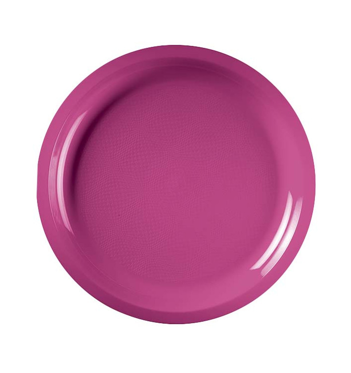 Assiette Plastique Réutilisable Fuchsia PP Ø290mm (300 Utés)