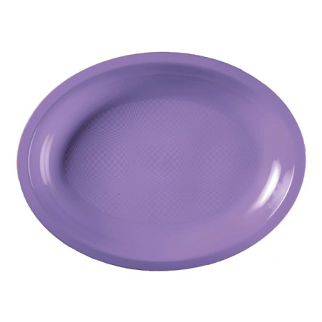 Plateau Dur Réutilisable Ovale Lilas PP 25,5x19cm (50 Utés)