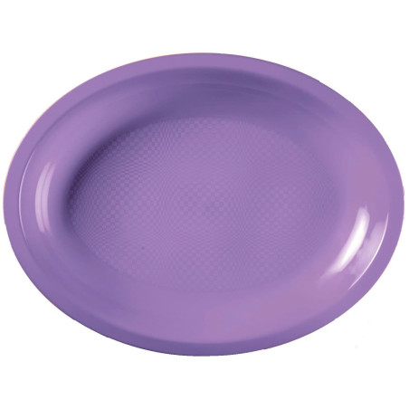 Plateau Plastique Réutilisable Ovale Lilas PP 255x190mm (600 Utés)