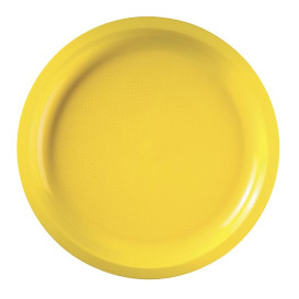 Plastic bord geel "Rond vormig" PP Ø29 cm (25 stuks) 