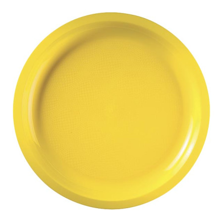 Assiette Dure Réutilisable Jaune PP Ø29cm (25 Utés)