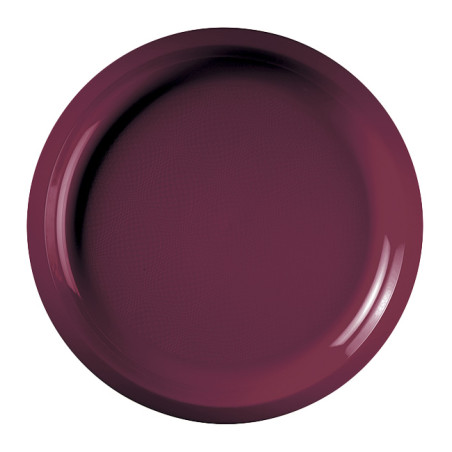 Assiette Dure Réutilisable Bordeaux PP Ø29cm (25 Utés)