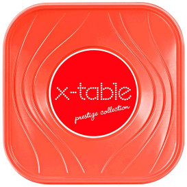 Bol Plastique PP Carré "X-Table" Orange 18x18cm (8 Utés)