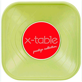 Bol Plastique PP Carré "X-Table" Vert 18x18cm (120 Utés)