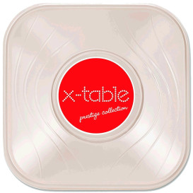 Bol Plastique PP Carré "X-Table" Perle 18x18cm (8 Utés)