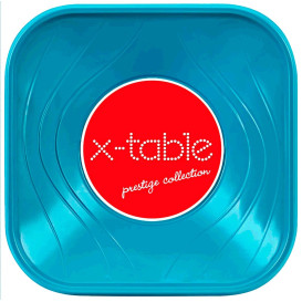 Bol Plastique PP Carré "X-Table" Tuquoise 18x18cm (8 Utés)