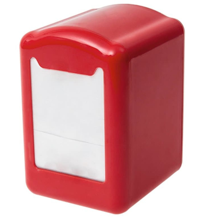 Distributeur à Serviettes Plastique Rouge 17x17cm (1 Unité)