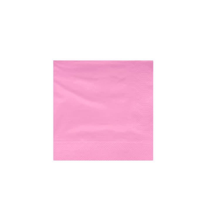 Papieren servet roze rand 40x40cm (50 stuks)