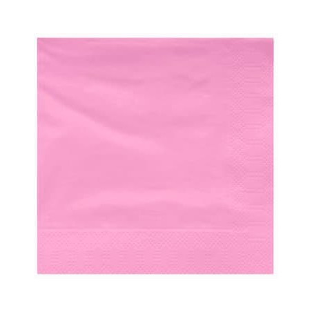 Papieren servet roze rand 40x40cm (50 stuks)