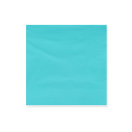 Serviette Papier à Cocktail 20x20cm Turquoise (100 Utés)