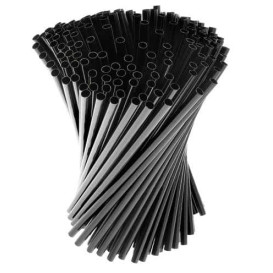 Plastic rietje voor Cocktail of Mojito PS Straight zwart Ø0,6cm 13cm (18000 stuks)