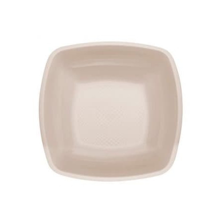 Herbruikbare harde bord Diep beige Vierkant PP 18 cm (25 stuks) 
