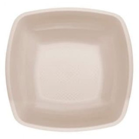 Plastic bord Diep beige Vierkant PP 18 cm (300 stuks)