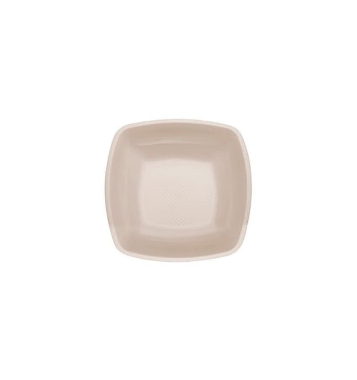 Plastic bord Diep beige Vierkant PP 18 cm (300 stuks)