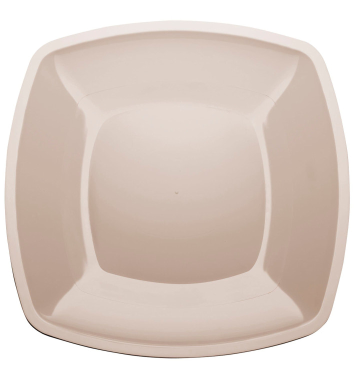 Assiette Plastique Réutilisable Plate Beige  PS 300mm (12 Utés)