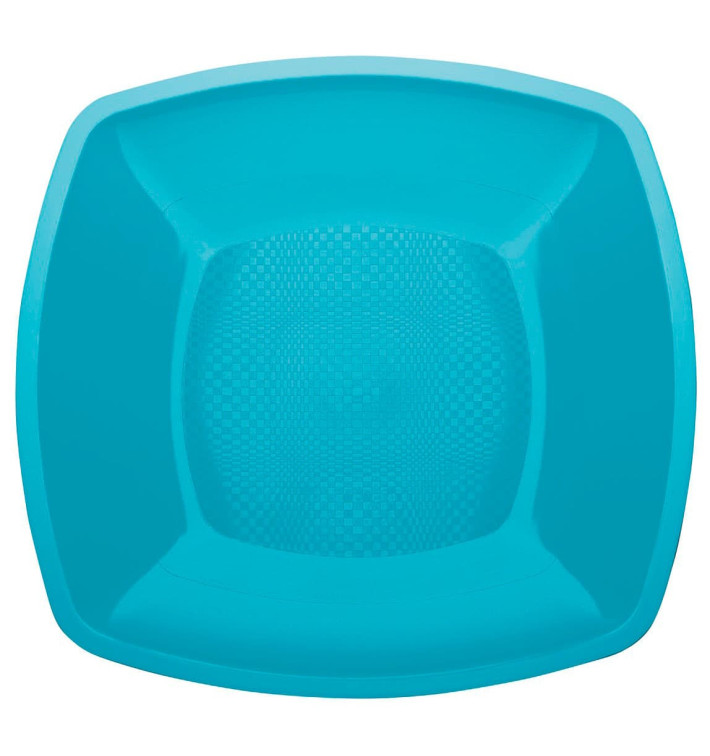 Assiette Plastique Réutilisable Plate Turquoise  PP 180mm (300 Utés)