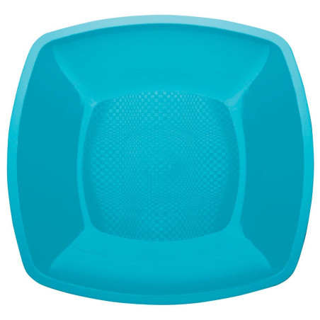 Assiette Plastique Réutilisable Plate Turquoise  PP 230mm (300 Utés)