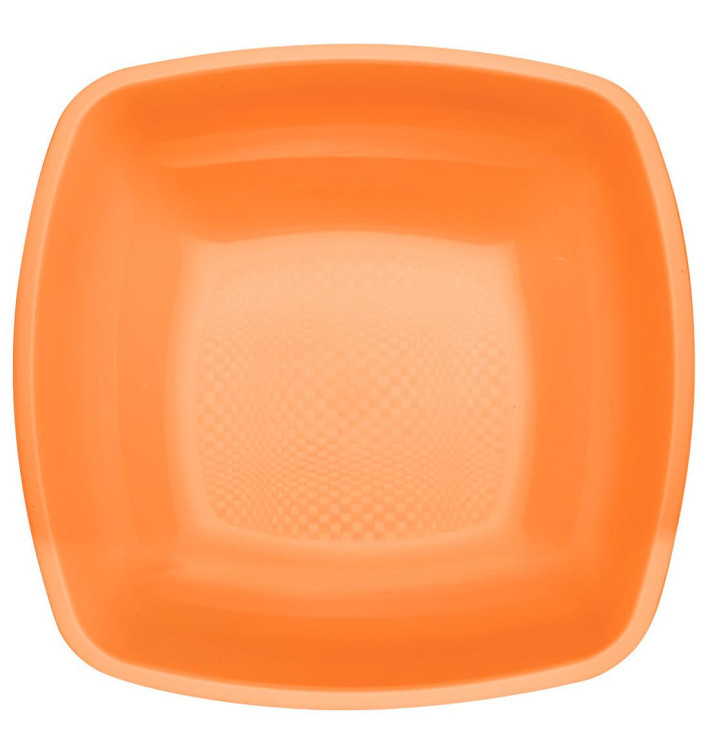 Assiette Plastique Réutilisable Creuse Orange  PP 180mm (25 Utés)