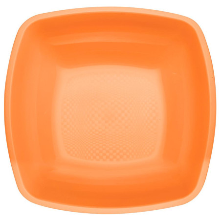 Assiette Dure Réutilisable Creuse Orange PP 18cm (25 Utés)