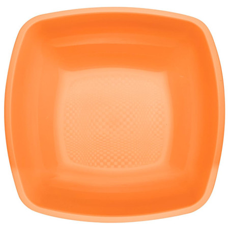 Herbruikbare harde bord Diep oranje Vierkant PP 18 cm (25 stuks) 