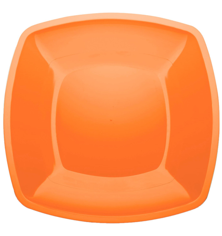 Assiette Plastique Réutilisable Plate Orange  PS 300mm (12 Utés)