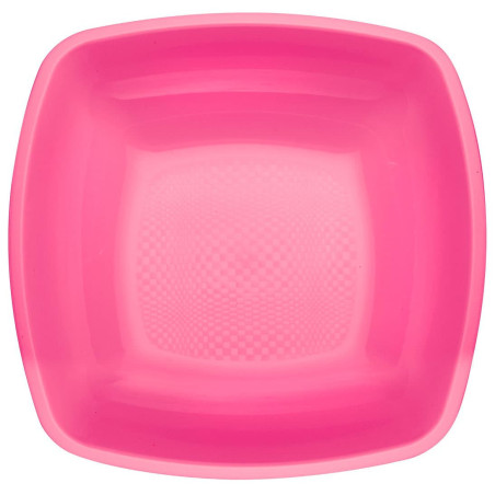 Assiette Dure Réutilisable creuse Fuchsia PP 18cm (25 Utés)