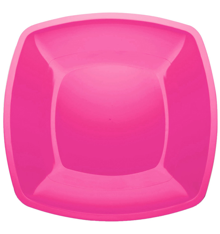 Assiette Plastique Réutilisable Plate Fuchsia  PS 300mm (12 Utés)