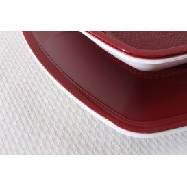 Assiette Plastique Réutilisable Creuse Bordeaux  PP 180mm (25 Utés)