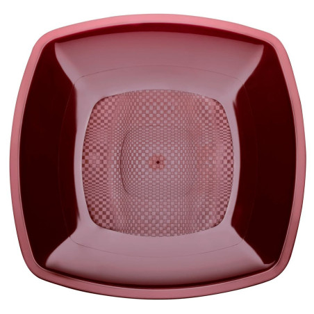 Assiette Dure Réutilisable Bordeaux  PP 23cm (300 Utés)