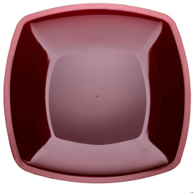 Assiette Plastique Réutilisable Plate Bordeaux  PS 300mm (12 Utés)
