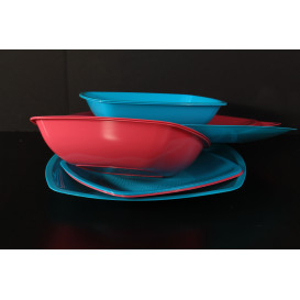 Assiette Plastique Réutilisable Plate Rouge Transp.  PS 180mm (25 Utés)