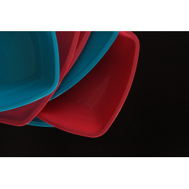 Assiette Plastique Réutilisable Plate Rouge Transp.  PS 300mm (12 Utés)