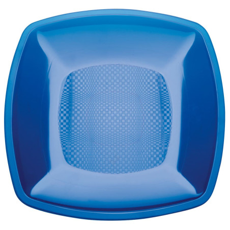 Assiette Plastique Réutilisable Plate Bleu Transp.  PS 180mm (300 Utés)