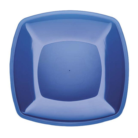 Assiete Dure Réutilisable Plate Bleu Transp.  PS 30cm (12 Utés)